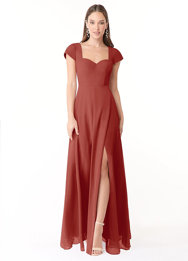 Edith Espejismo Vestido De Dama De Honor Hasta El Topillo Terracota Tallas Grandes