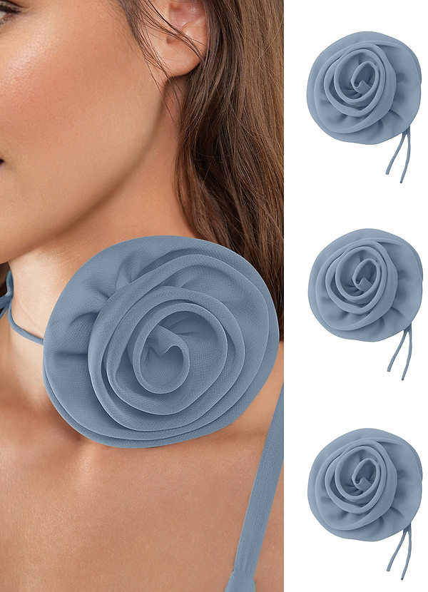 front Chiffon Rose Neck Tie