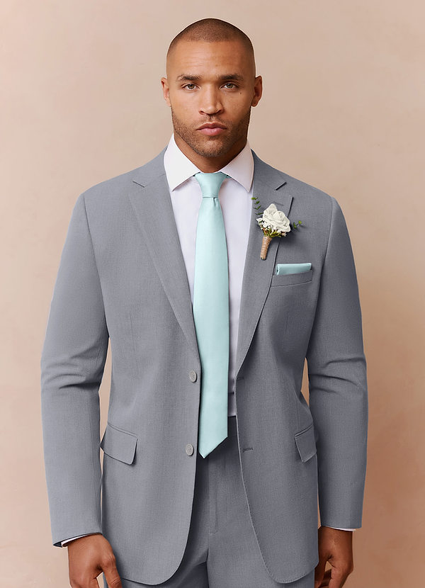 front Savile Grey Wool Blend Suit Jacket