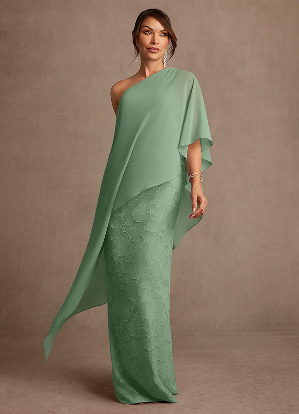 Azazie Wilma Suknie dla Matki Panny Młodej Osłona Jedno ramię Kwiatowe wypalenie Długość podłogi Sukienka image1