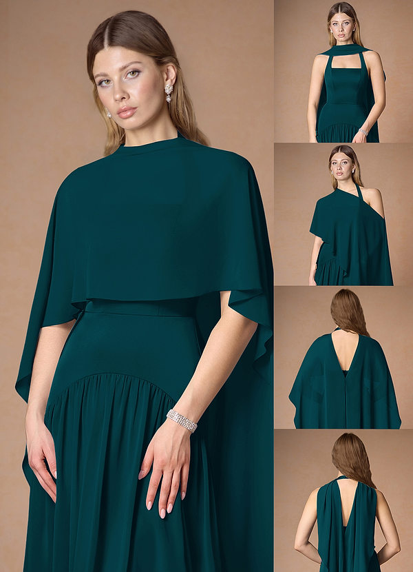 front Azazie Matching Color Chiffon Multiway Cape