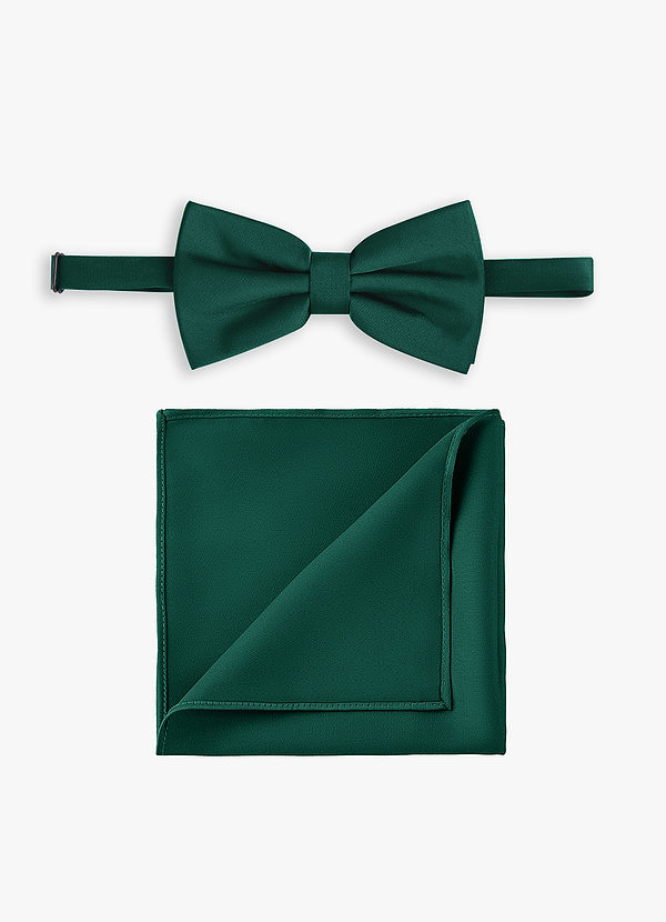 front Ensemble nœud papillon et pochette en satin extensible