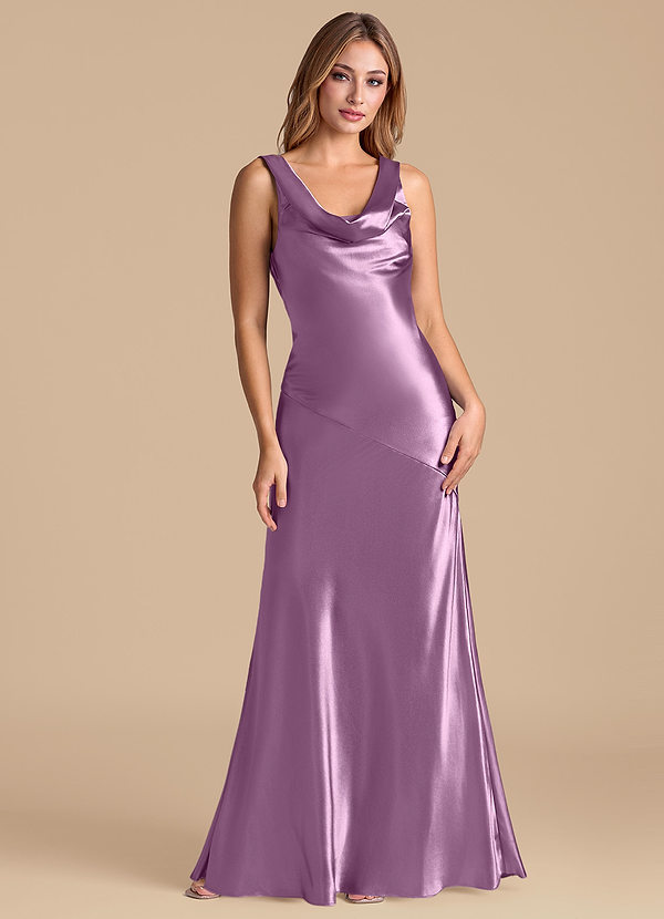 Azazie Rylina Bridesmaid Dresses Wisteria Mermaid Metallic Satin Dress image1