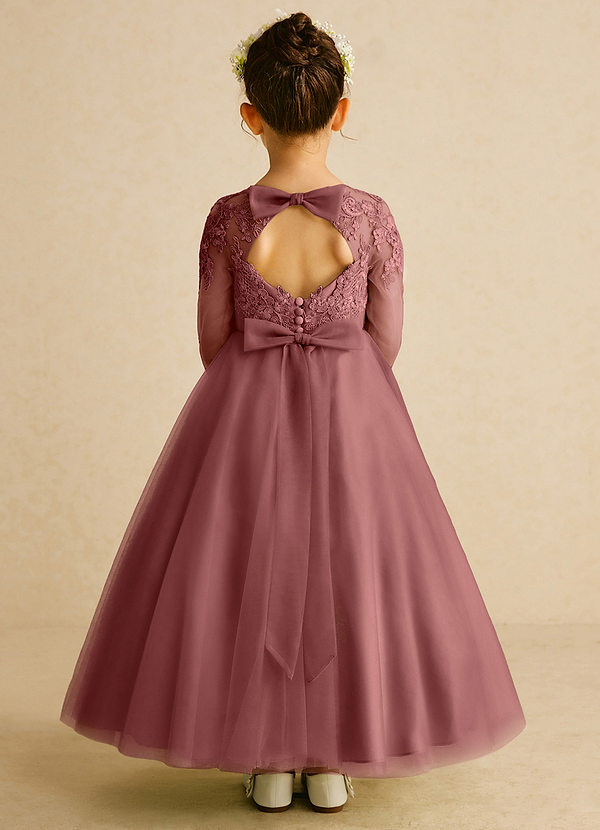 Azazie Precious Blumenkinder Kleider A-Linie Spitze Tüll Kleid Amethyst image1