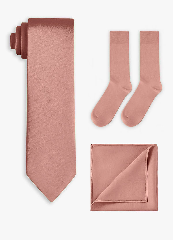 front Matching Stretch Satin Wide Tie & Pocket Square & Socks Set