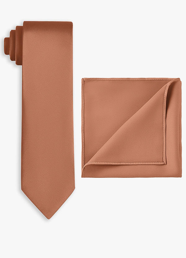 front Conjunto de corbata ancha y pañuelo de bolsillo de satén elástico