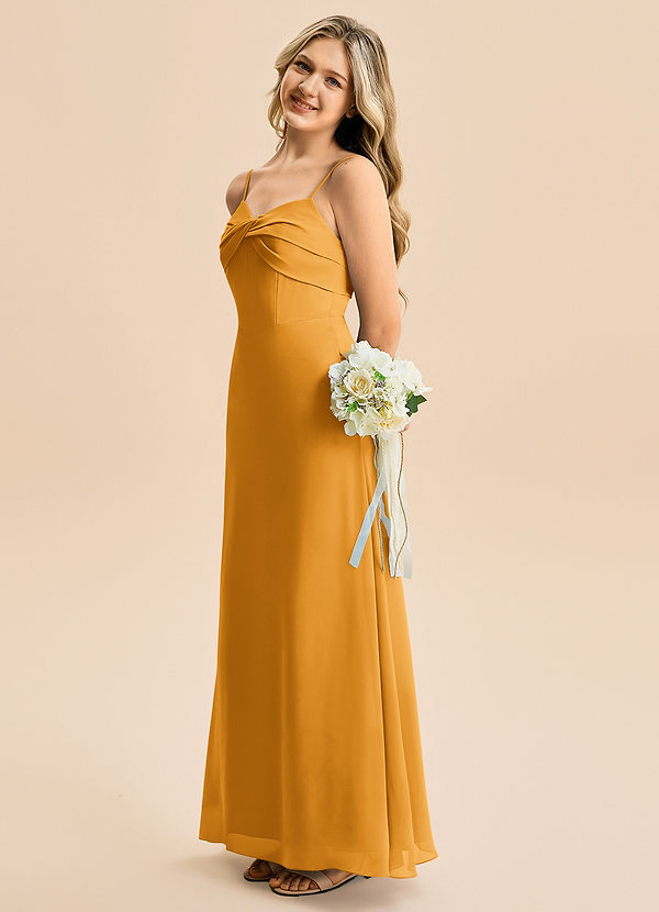 Azazie Jordyn Junior A-Line Kæresteudskæring Chiffon Gulv-længde Junior brudepige Kjole image1