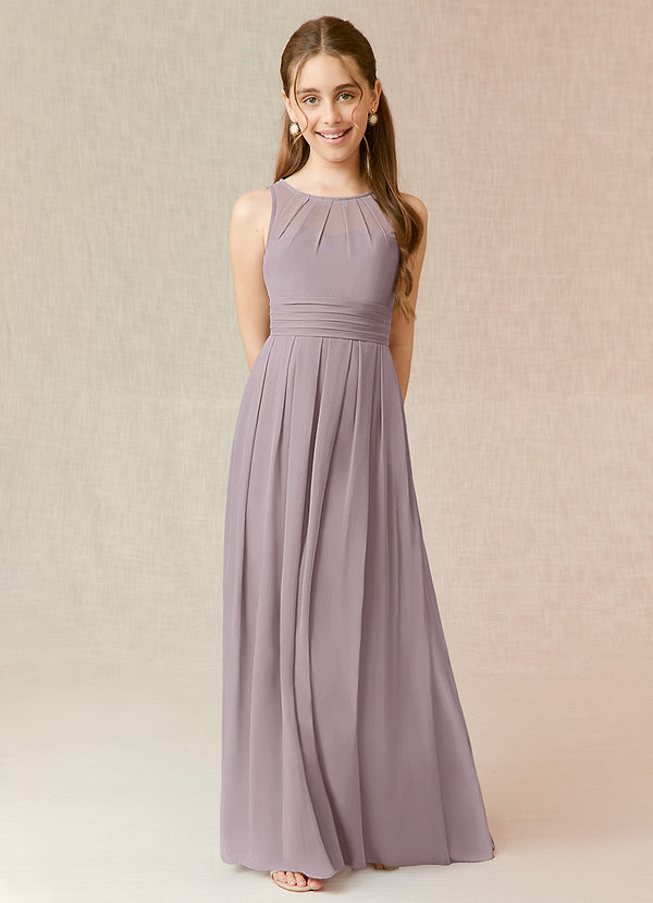 Azazie Bibiane Junior Dusk A-Line Pleated Chiffon Dress image1