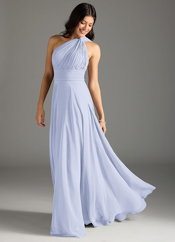 Azazie Charlize Bridesmaid Dresses Lavender A-Line One Shoulder Chiffon Dress image1