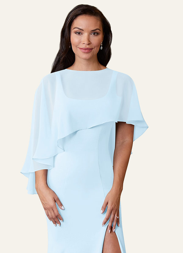 front Azazie Matching Color Wren Chiffon Wrap