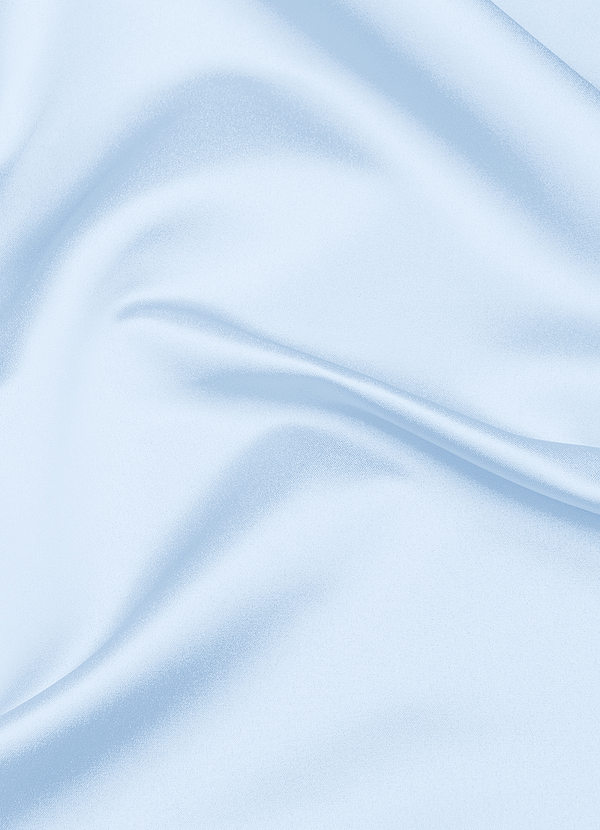 front Azazie Sky Blue Matte Satin Fabric By the Yard