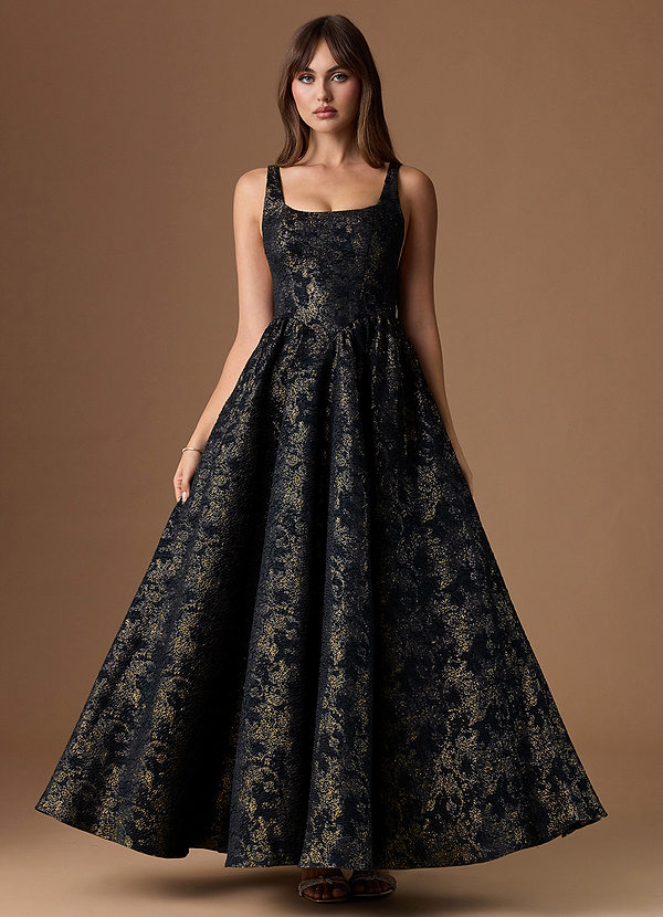 Robe Longue Minuit Doré Bea image1