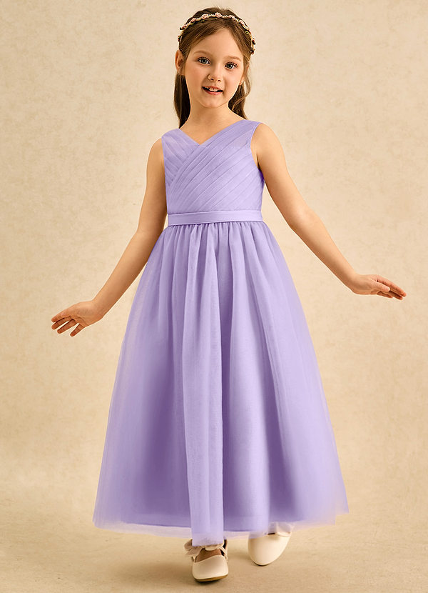 Azazie Lilium Klänningar för brudeflicka Klä A-Line i Tyll Plisserad image1