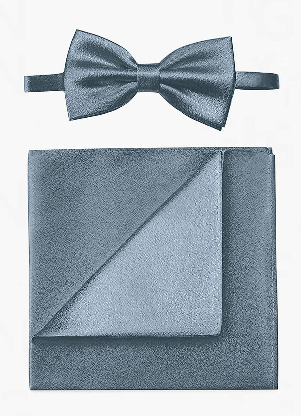 front Metallic Satin Bow Tie and Pocket Square Set