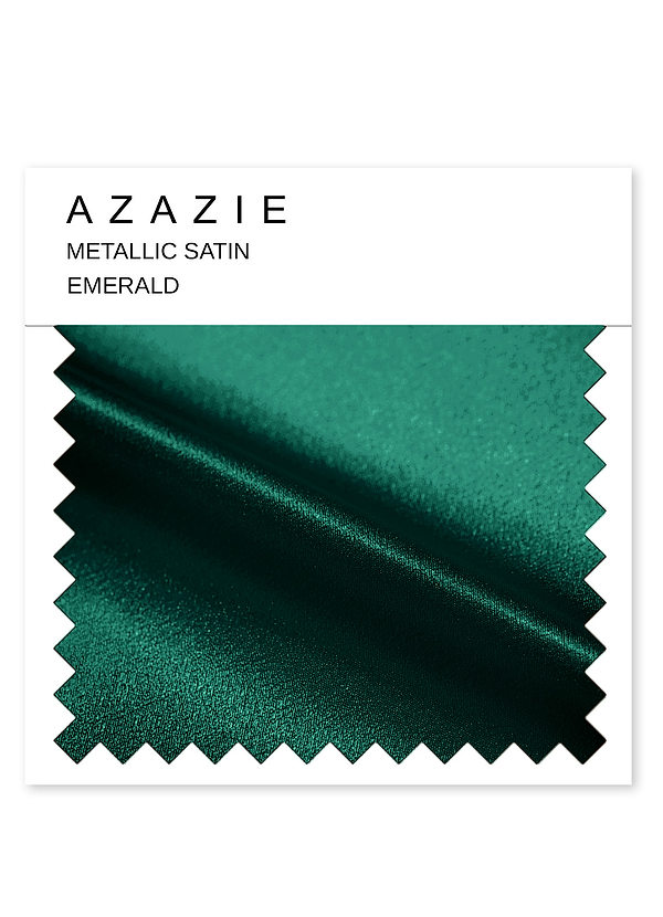 front Azazie Emerald Metallic Satin Swatch