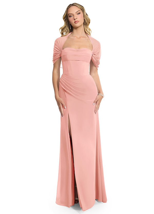 Azazie Zia Brudepigekjoler Skede Sideslids Chiffon Gulv-længde Kjole image1