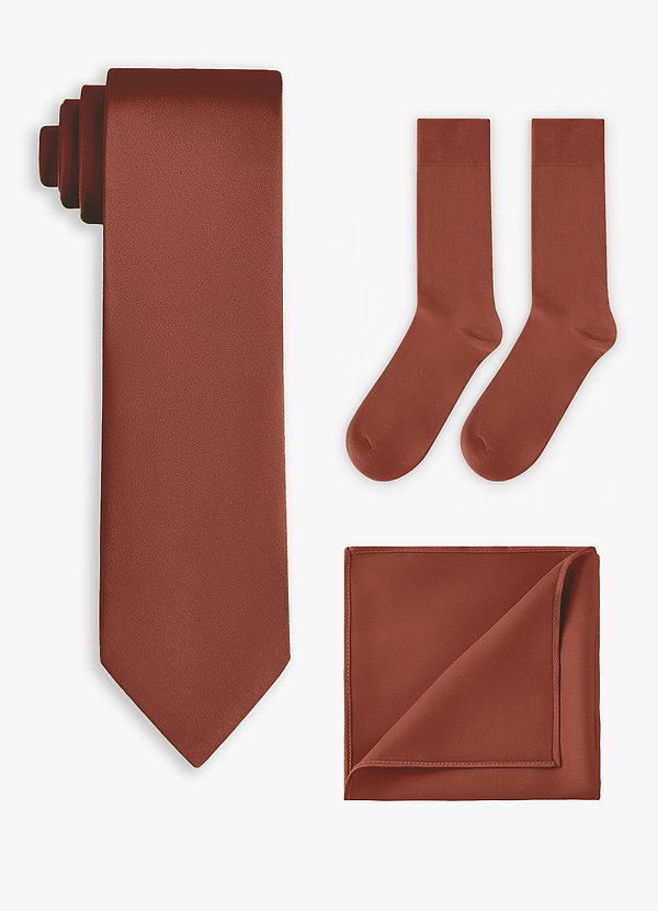 front Matching Stretch Satin Wide Tie & Pocket Square & Socks Set