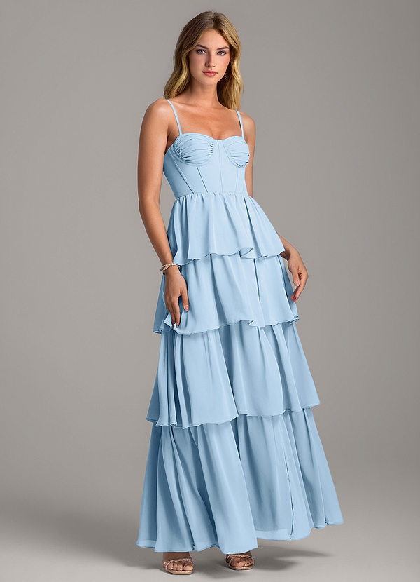Azazie Alanna Bridesmaid Dresses Sky Blue A-Line Sweetheart Neckline Chiffon Dress image1