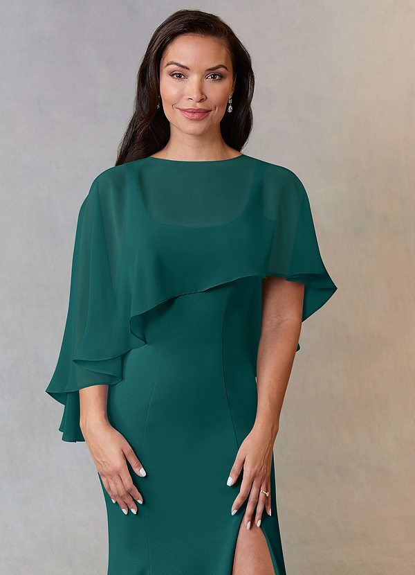 front Azazie Matching Color Wren Chiffon Wrap