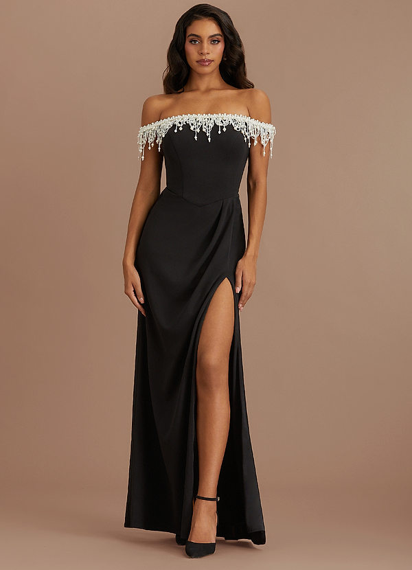 Vestido Negro Perla Largo Chrissy image1