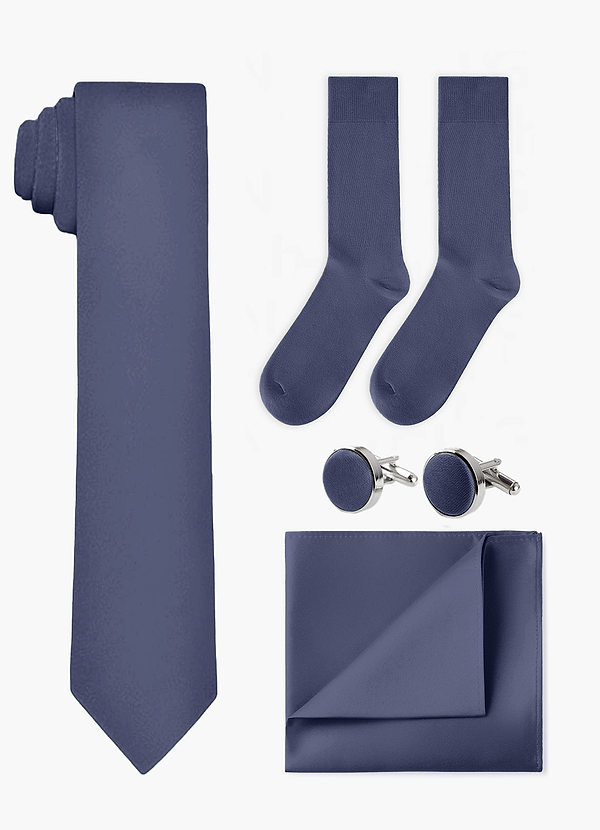 front Matching Wide Tie & Pocket Square & Cuff Links & Socks Set