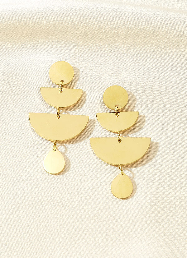 front Geometric Boho Metal Drop Earrings