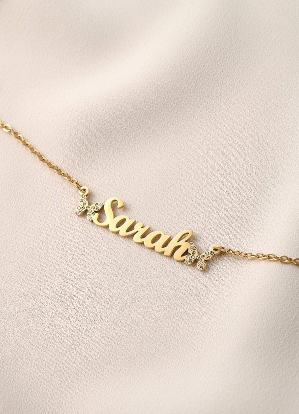 front Custom Name Necklace with Crown