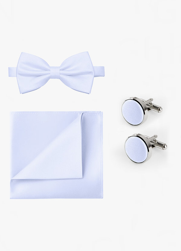 front Matching Bow Tie & Pocket Square & Cuff Links Set