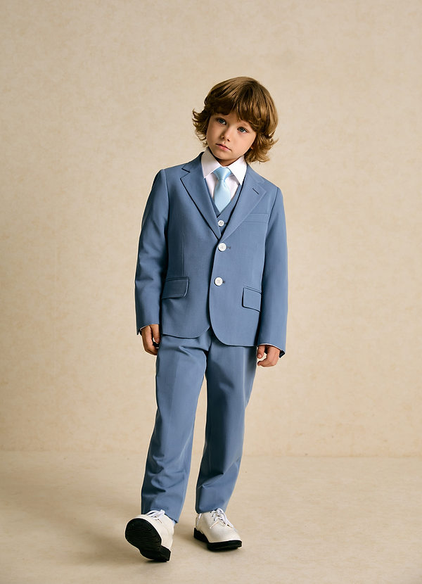 front Oliver Niños Negro Traje de 5 piezas