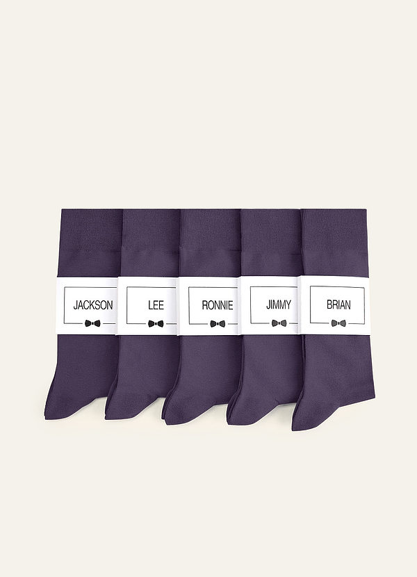 front Matching Color Men's Dress Socks with Personalized Label