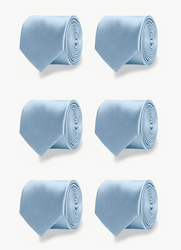 front Matte Satin Matching Groomsmen Tie Set – 6 Pieces