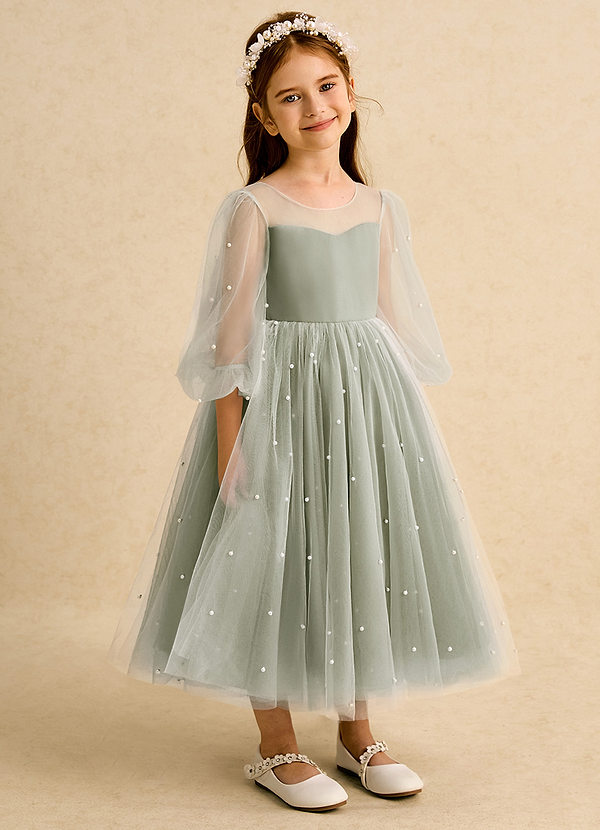 Azazie Trudy Klänningar för brudeflicka Klä Balklänning i Tyll Älskling Halsringning image1