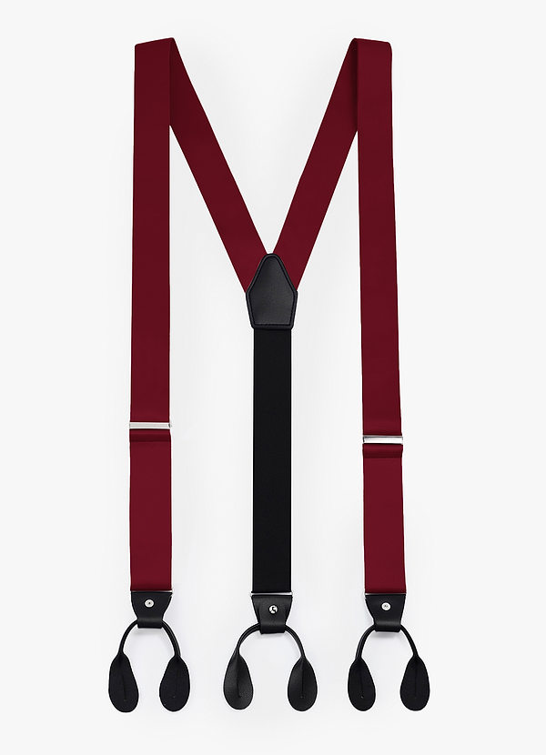 front Matowe satynowe szelki smokingowe z guzikami