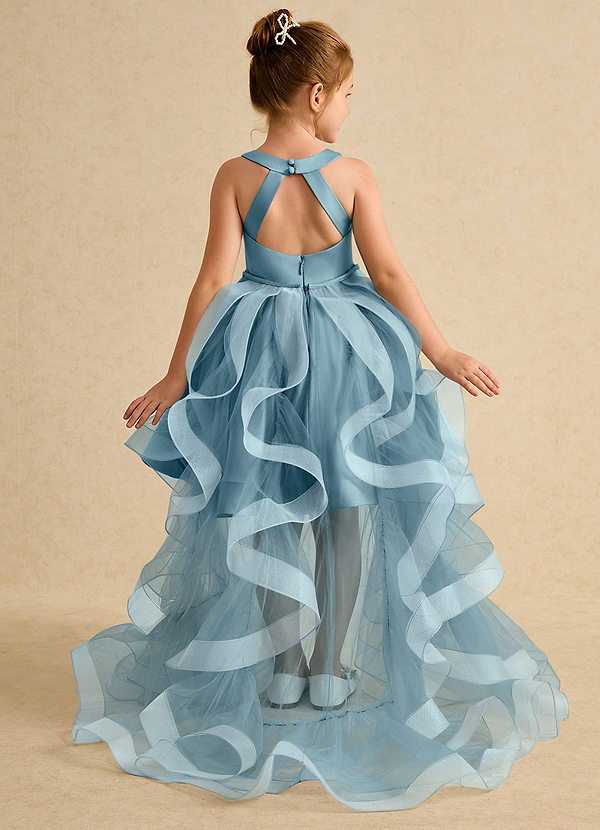 Azazie Julietta Flower Girl Dresses Moody Blue Ball-Gown Convertible Tulle Dress image1
