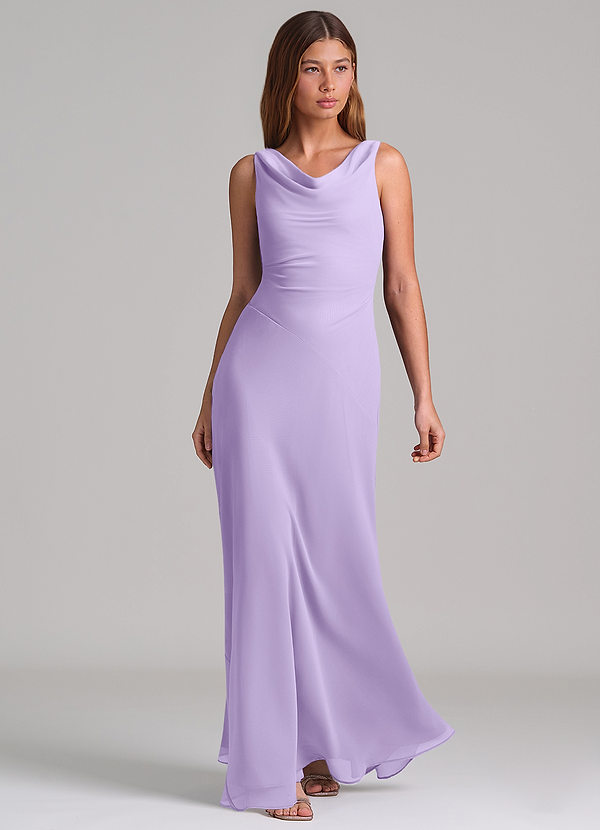 Azazie Nerine Brudtärneklänningar Klä av A-Linje i Chiffong Plisserad Lila image1