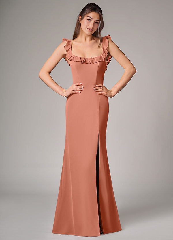 Azazie Callie Bridesmaid Dresses MAI TAI Mermaid Side Slit Chiffon Convertible Dress image1