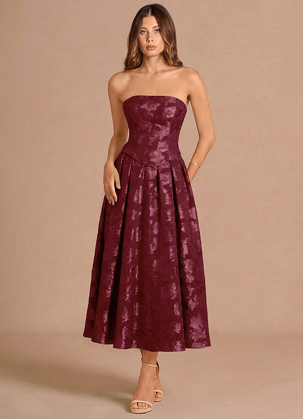 Petal Wine Midi Dress image1