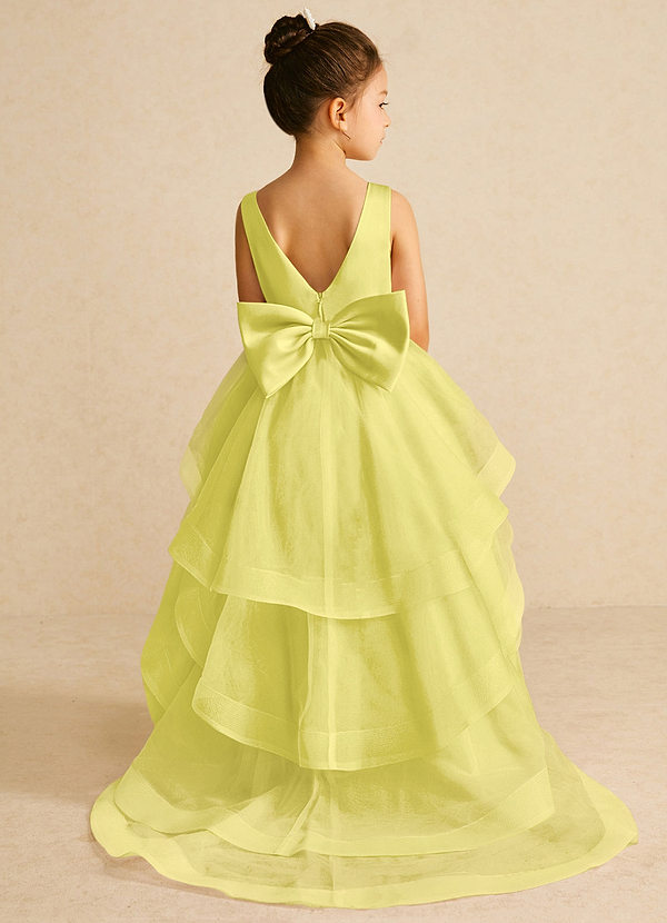 Azazie Pumpkin Flower Girl Dresses Canary A-Line Convertible Tulle Dress image1