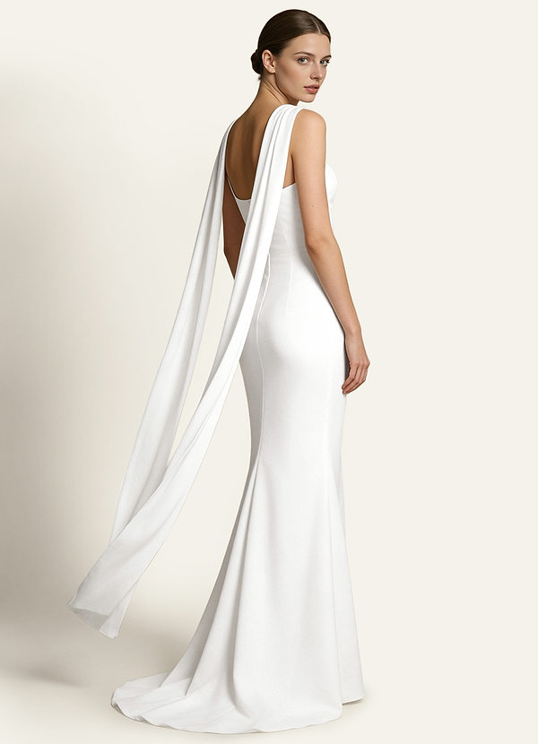 front Azazie Pañuelo de novia de satén elástico extra largo