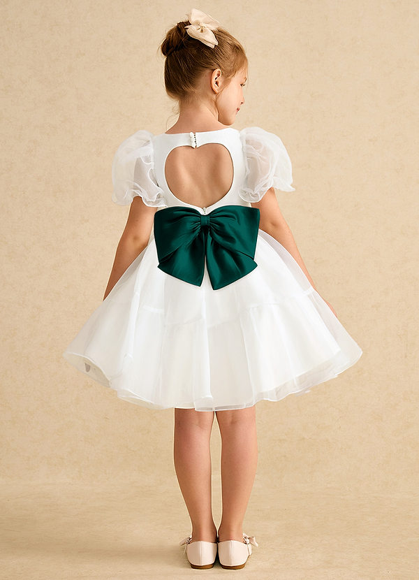 Azazie Debbie Vestidos de Niña de Flores Vestido de Marfil Pino de Organza de Princesa con Escote de Corazón image1