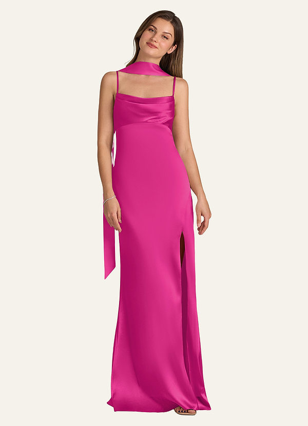 front Azazie Matching Color Matte Satin Scarf