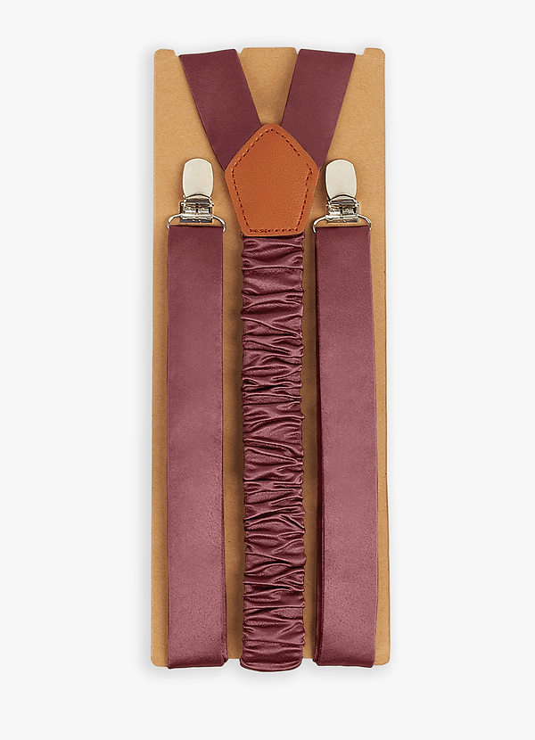 front Matching Color Matte Satin Suspenders