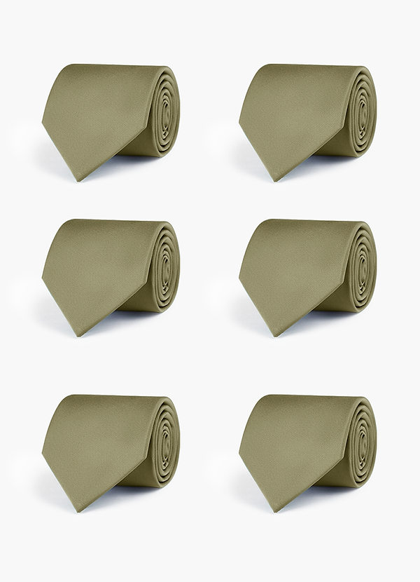 front Stretch Satin Matching Groomsmen Tie Set – 6 Pieces