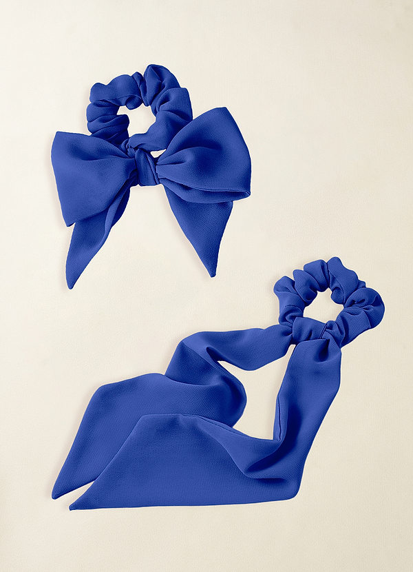 front Matching Color Chiffon Multiway Hair Scarf Scrunchie Set