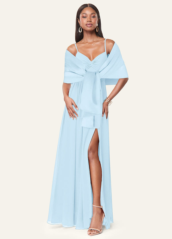 front Azazie Scialle In Raso Opaco Aleena In Colori Coordinati