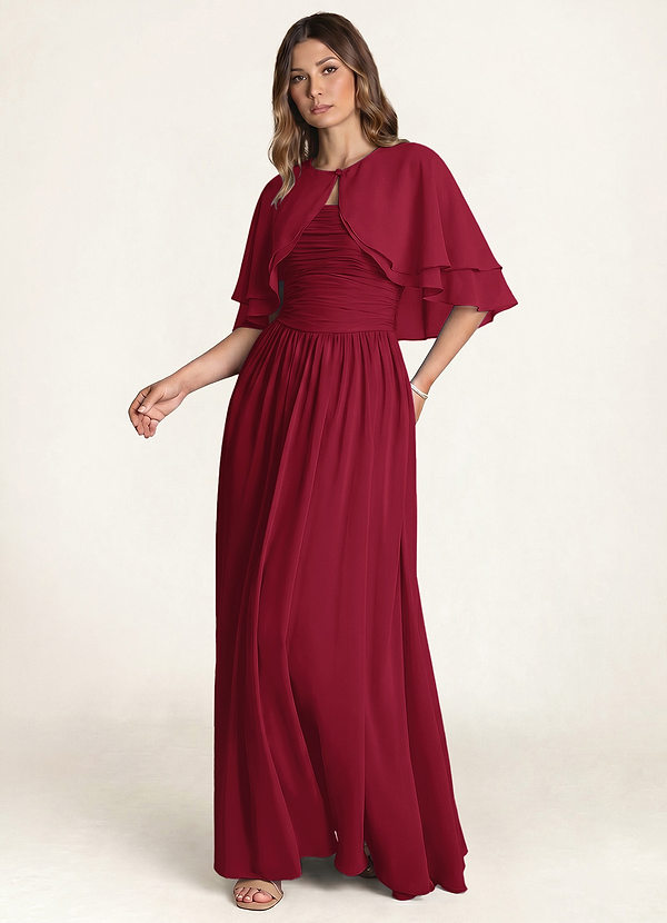 front Azazie Matching Color Chiffon Double Layer Shawl