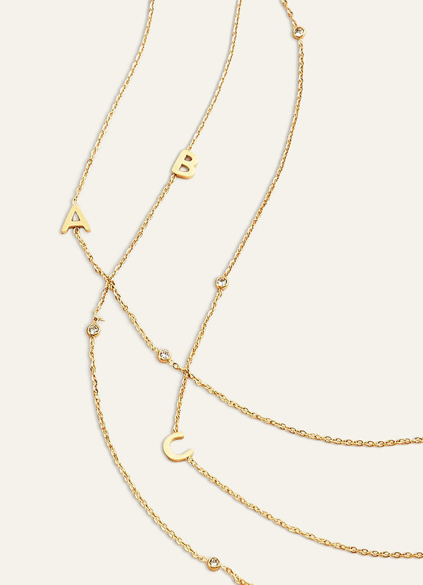 front Sideways Initial Letter Necklace