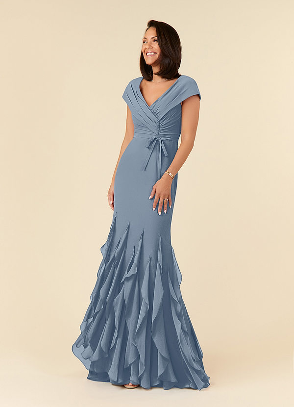 Azazie Bailora Mother of the Brides Dresses Twilight Mermaid Ruched Chiffon Dress image1
