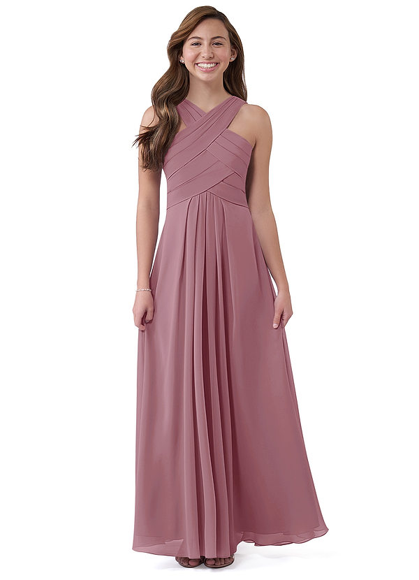 Vestidos De Dama De Honor Junior De Chifón Con Falda Larga De Cascada Lavanda main image 1
