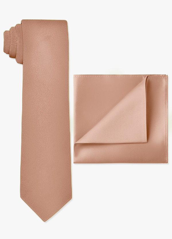 front Matte Satin Wide Tie and Pocket Square Set
